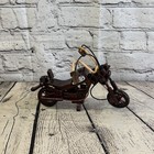 20cm Small Dark Wood Motorbike Motorcycle Model Wooden Ornament Decorative Bike