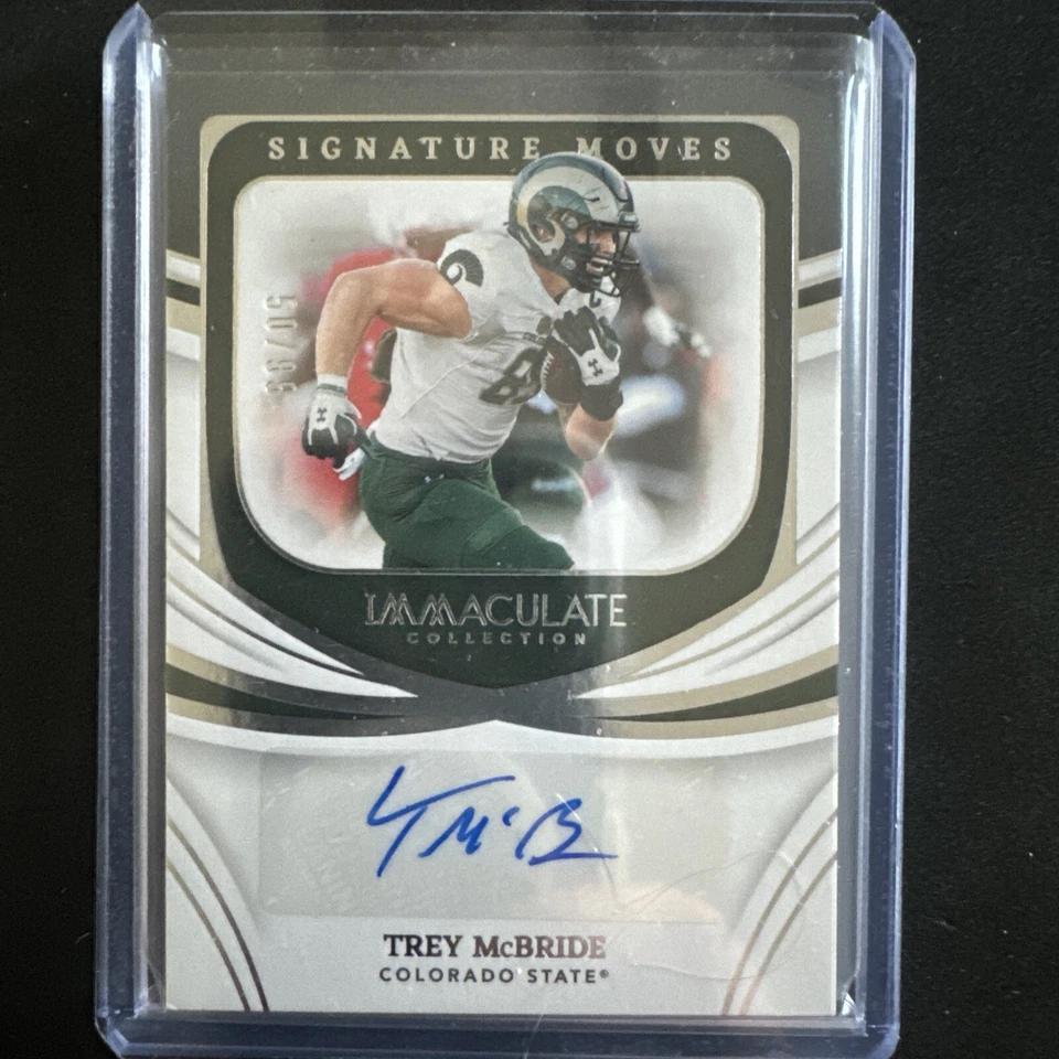 2022 Immaculate Signature Moves Trey McBride CSU Cardinals TE Auto #'d 50/99 - Image 3 of 3