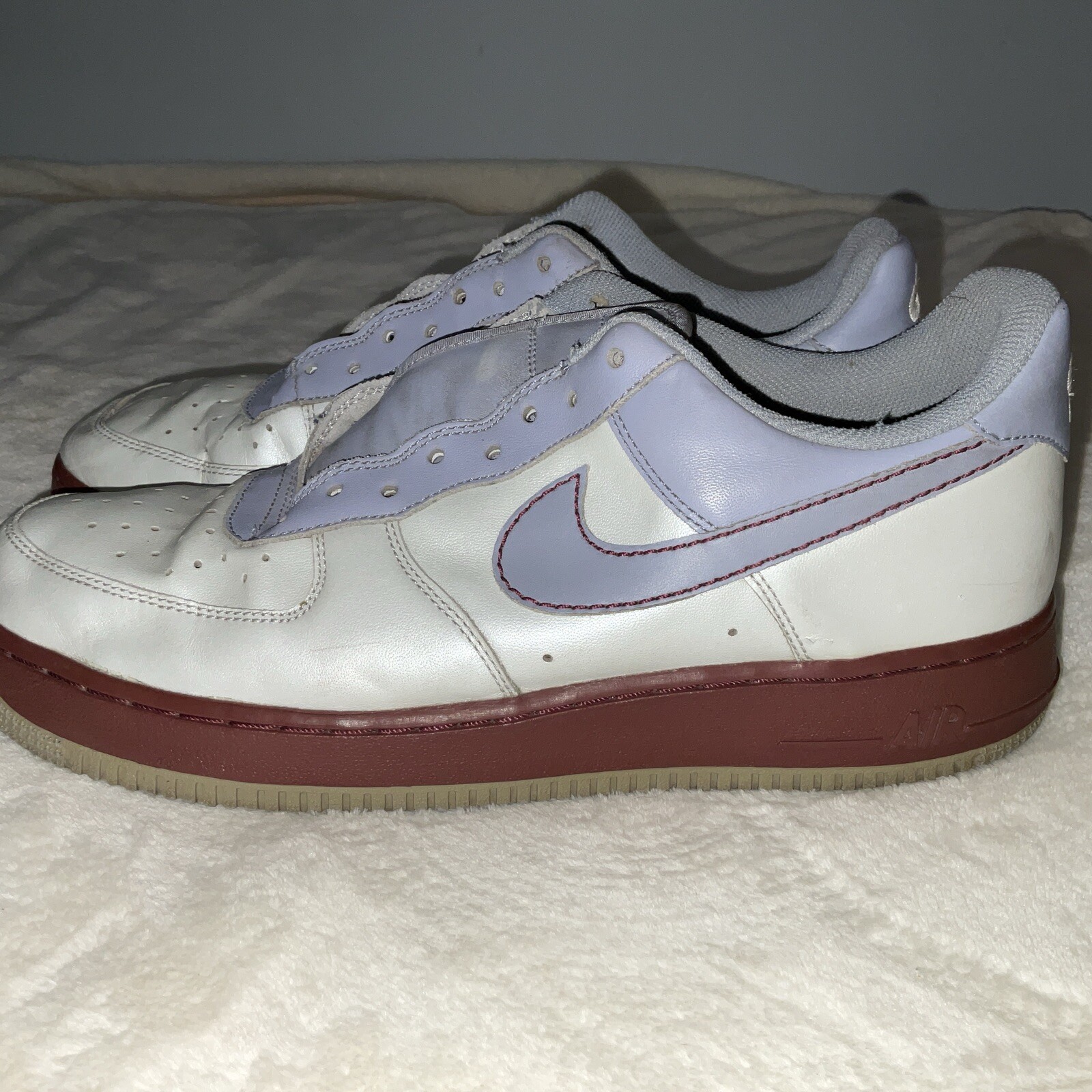 Nike Air Force 1 XXV AF-1 '82 Pebble Grey & Red/Maroon 315115-002 Size ...