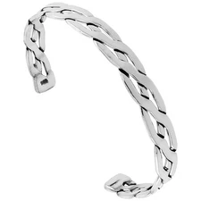 7.25" Handmade Sterling Silver Celtic Knot Cuff Bangle Bracelet