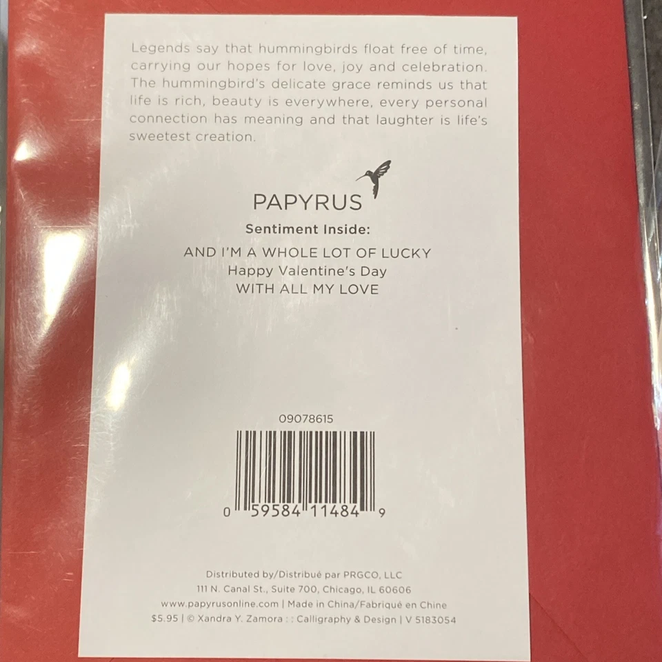 Papyrus Valentine's Day Card HUSBAND and Wife 2 for $9.99 free shipping!!  - Image 2 of 3