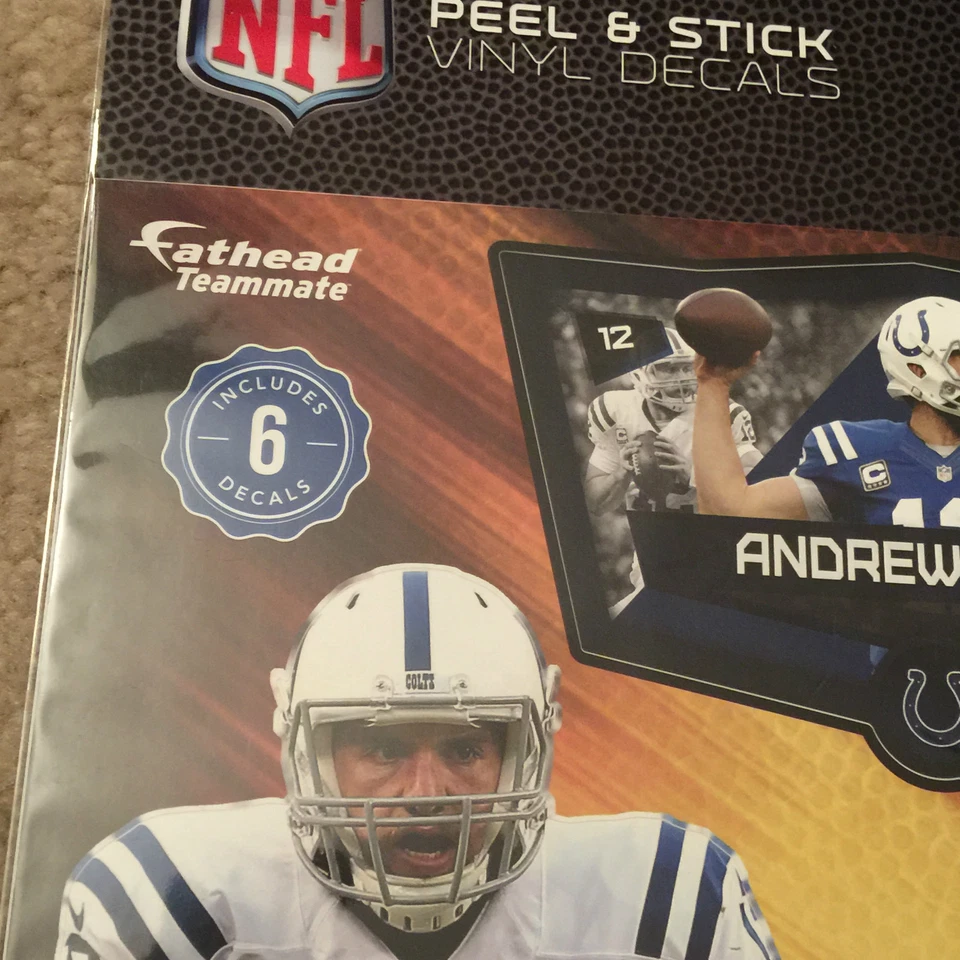 NFL Indianapolis Colts Andrew Luck Fathead 6" por 13" Incluye 6 calcomanías Foto 4 de 4