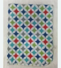 Luvable Friends Baby Blanket Geometric Multicolored Fleece Boy Security B19