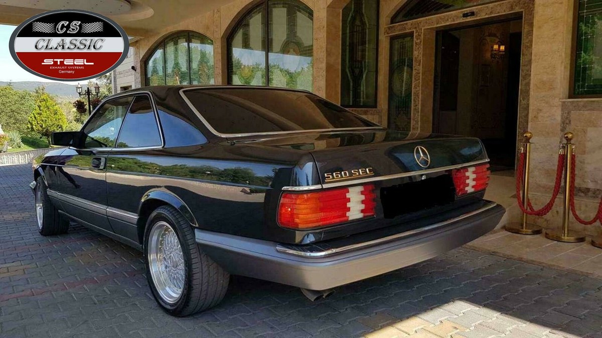 Mercedes Benz W126 500 & 560 SE SEL SEC Edelstahl Premium Auspuff 