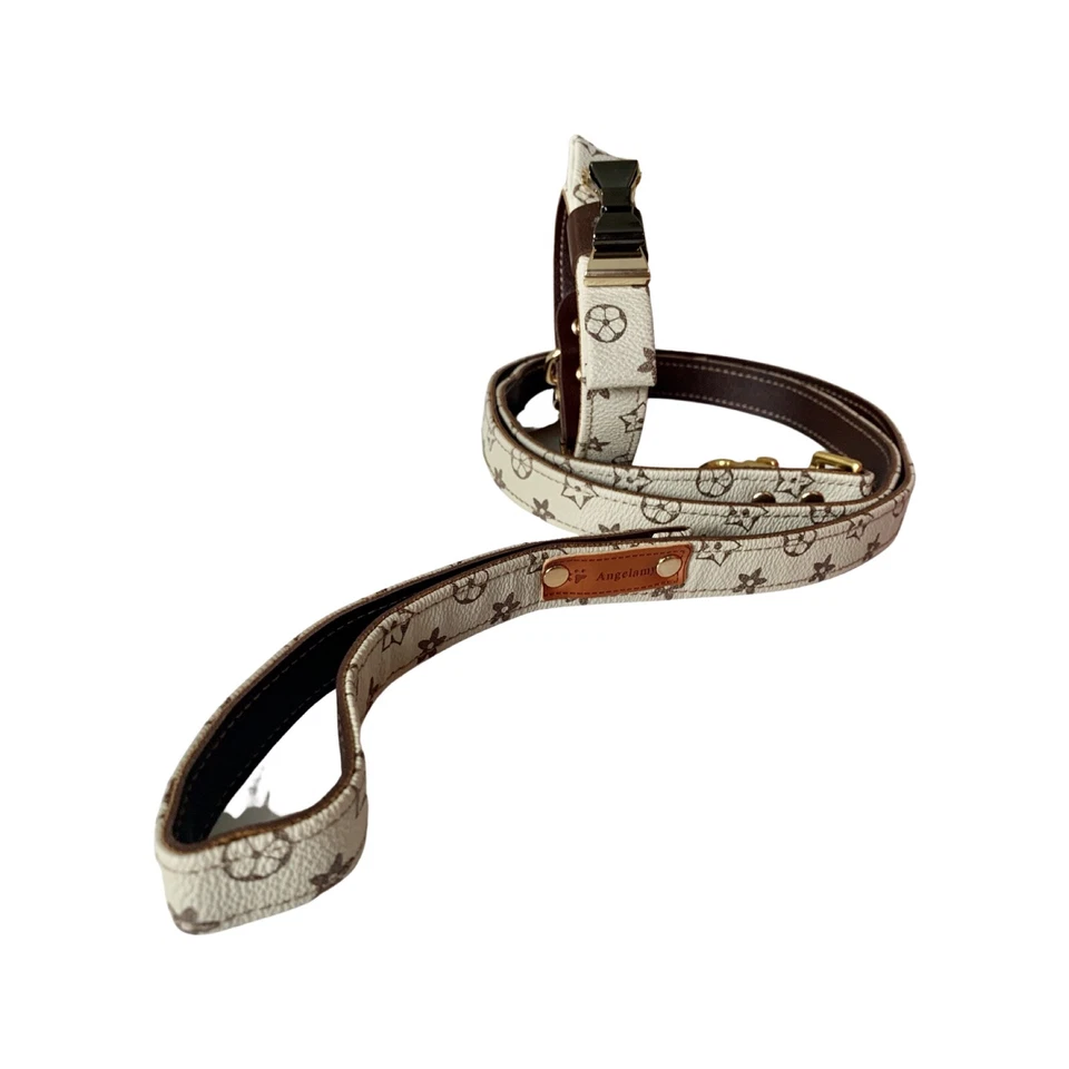 Juego de correas a juego de collar de perro cachorro clásico de lujo marca de moda talla XL Foto 4 de 4
