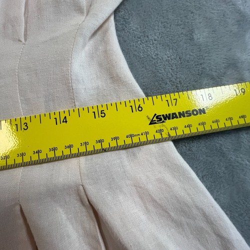 Vintage Halston Womens Shirt Dress Sz 10 Retro Classic Modest Church Linen Blend - Picture 8 of 13