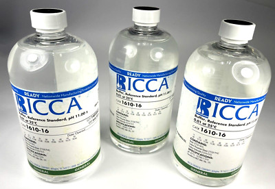 (Qty 3) Ricca - 1610-16 500mL Buffer, Reference Standard, pH 11.00 Exp Aug 2025