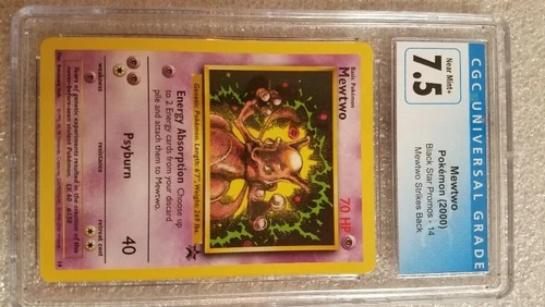 2000 Pokemon Black Star Promo 14 Mewtwo Strikes Back CGC 7.5