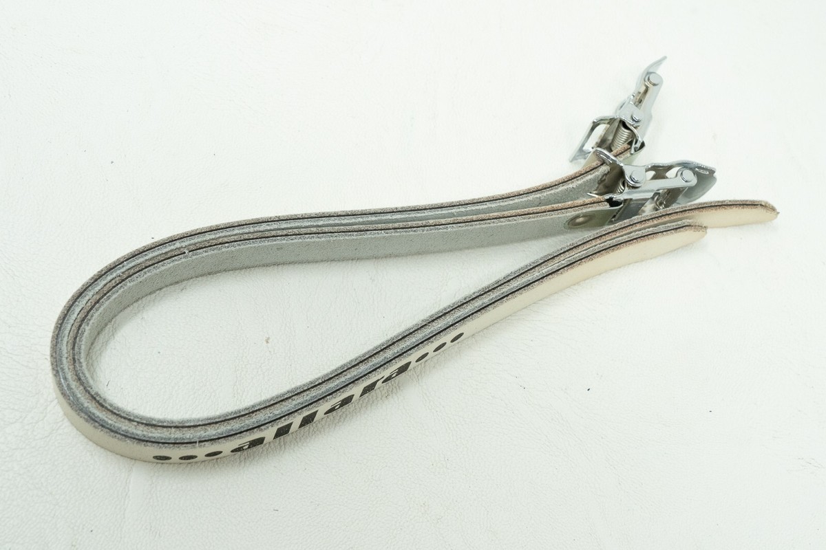 Sangles De Cale-pied Vélo ALE Allara - Cuir Vintage, Jaune, NOS (Neuf D'époque) - Pour Vélo De Route, Longueur 15 Pouces