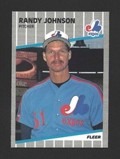 1989 Fleer #381 RANDY JOHNSON Raw - Montreal Expos - Black Out Variation RC
