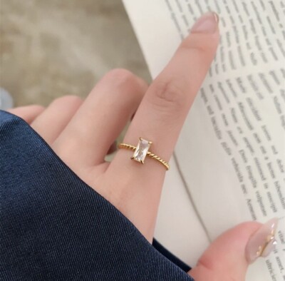 14k GOLD PLATED CZ CUBIC ZIRCONIA RING ENGAGEMENT PROMISE RING