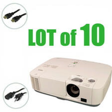 Lot Of 10 - Nec P401w 3lcd Projector 4000 Ansi W/power Cords And Hdmi Cables