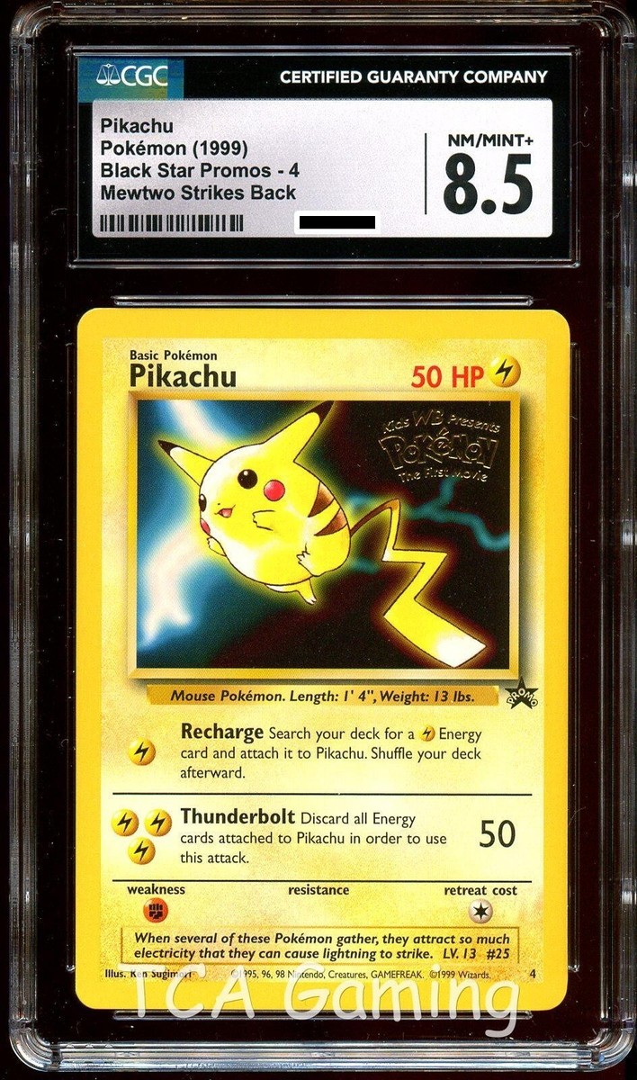 CGC 8.5 NM-MINT+ Pikachu # 4 Black Star Promo WB Movie WOTC
