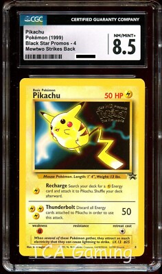 CGC 8.5 NM-MINT+ Pikachu # 4 Black Star Promo WB Movie WOTC