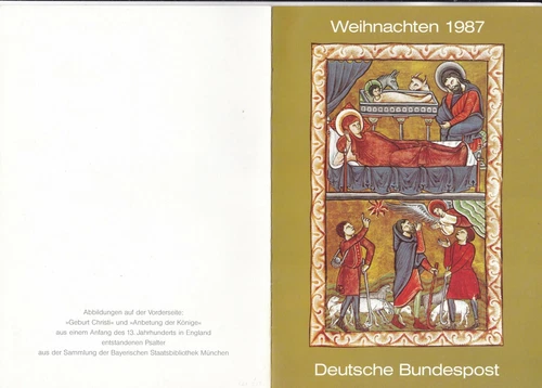 Germany 1987 Bundes Ministry Christmas Card FDC Special cancel VGC