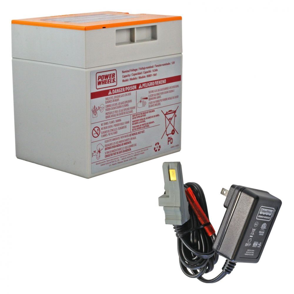 Power Wheels 12V Orange Top Battery with Charger [12VPOW-OR-KIT]