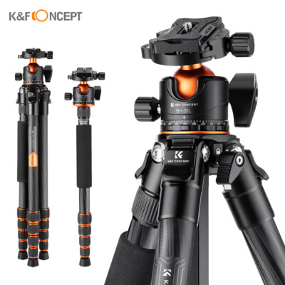 K&F CONCEPT 61,4 zoll Kamera Stativ mit Kugelkopf 15 kg/33.Ibs Tragfähigkeit