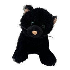 Black Cat Kitty Green Eyes HM135 Ganz Webkinz Plush Toy Lovey No Code