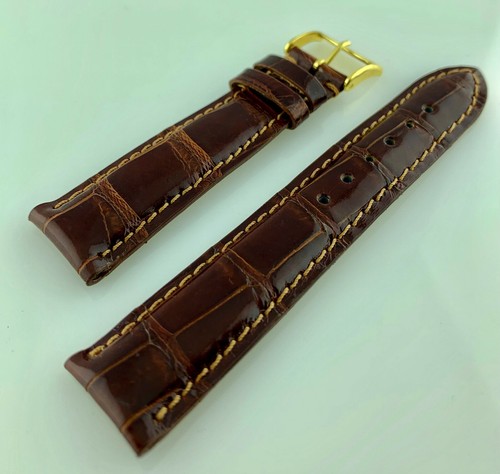 Cinturino Coccodrillo 20 mm Pryngeps Imbottito Prima Scelta Brown Vera  Pelle | eBay