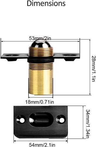 Paquete de 4 herrajes de captura de bolas ajustables para puerta de armario - Imagen 16 de 16