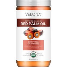 velona USDA Certified Organic Red Palm Oil 32 oz  Food and Cosmetic Grade