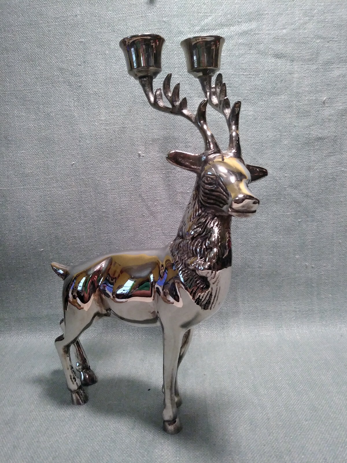Godinger Silver Plated Reindeer / Stag Candle Holder eBay