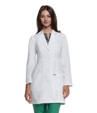 LAB COAT Women  s 34  Length 3 Pocket  White Small GREY  S ANATOMY 4419