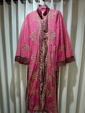 Beaded Embroidered Traditional Two-Piece Dress Elegant Long Dress Pink Intricate