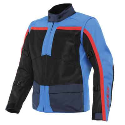 Men's Jacket Dainese Outlaw Tex Black Red Blue Size 54 Motorcycle