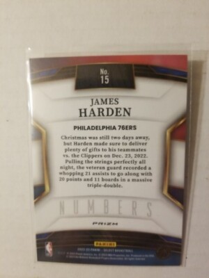 2022-23 Panini Select Basketball Card - James Harden “Numbers