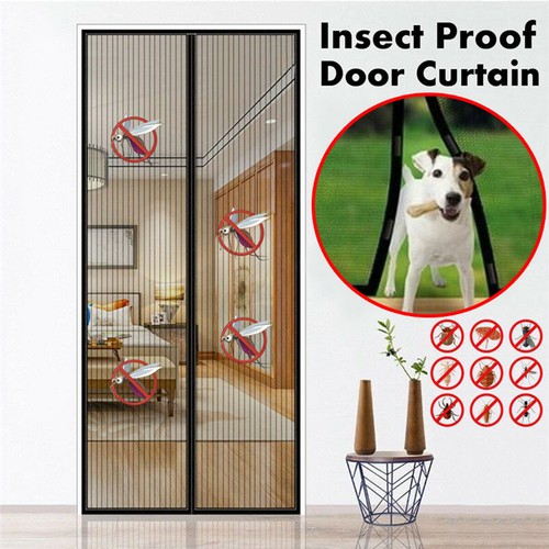 Mesh Magic Door Curtain Snap Insect Fly Bug Mosquito Screen