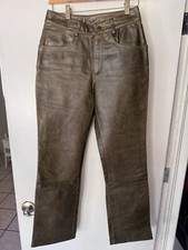 Maxima By Wilson  s Leather Brown 100 Leather Pants Vtg Look Wider Leg Sz 6