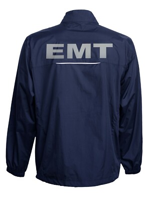 EMT Navy windbreaker, REFLECTIVE logo, zip-up jacket, First