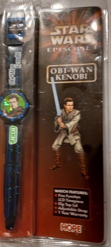 Orologio Vintage Star Wars Episodio 1 OBI-WAN Kenobi 1999 Nuovo con Etichette Da Collezione. SB#1 - Foto 4 di 6