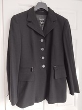 Escada Designer Black Wool Women's Suit Jacket