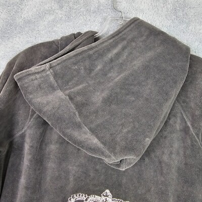 JuicyCouture ベロアパーカー Y2K 王冠ロゴ M グレー Juicy Couture - JuicyCouture ベロアパーカー Y2K 王冠ロゴ M グレー