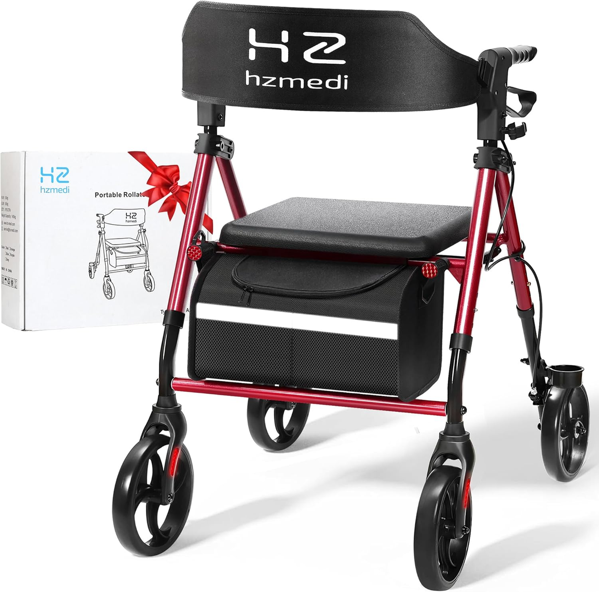 Walkers for Seniors with Seat, Foldable Rolling Walker with