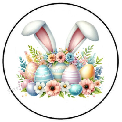 EASTER BUNNY EARS EASTER EGGS ENVELOPE SEALS LABELS STICKERS PARTY FAVORS