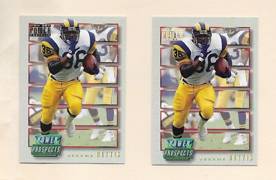 1993 Jerome Bettis ROOKIE Pro Set Power Prospects Gold and Base Card #PP9 Rams