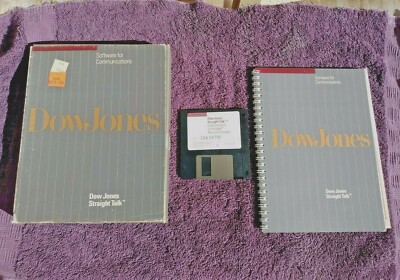 Vintage Mac Software: Dow Jones Straight Talk v.1.12; Boxed 400k 1984