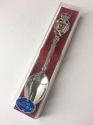 Silver Plate Dusseldorf Germany Souvenir Spoon in Plastic Case