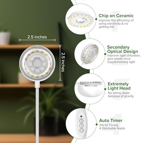 Grow Light, Full Spectrum LED Plant Lights for Indoor Growing, 10 W 2 - pack - Bild 4 von 7