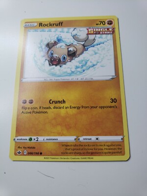 Rock Ruff Common Card Pokémon TCG Rockruff Chilling Reign 086/198 Regular Common Card NM 2021 ...