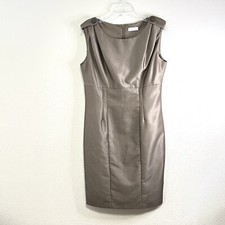 CALVIN KLEIN Dress Womens Size 10 Gray Textured Thick Knit Sheath Minimalist