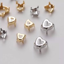 5pcs Jewels Low Seat Claw Settings,Pendant Setting Bases Bezel Blank Heart Tray