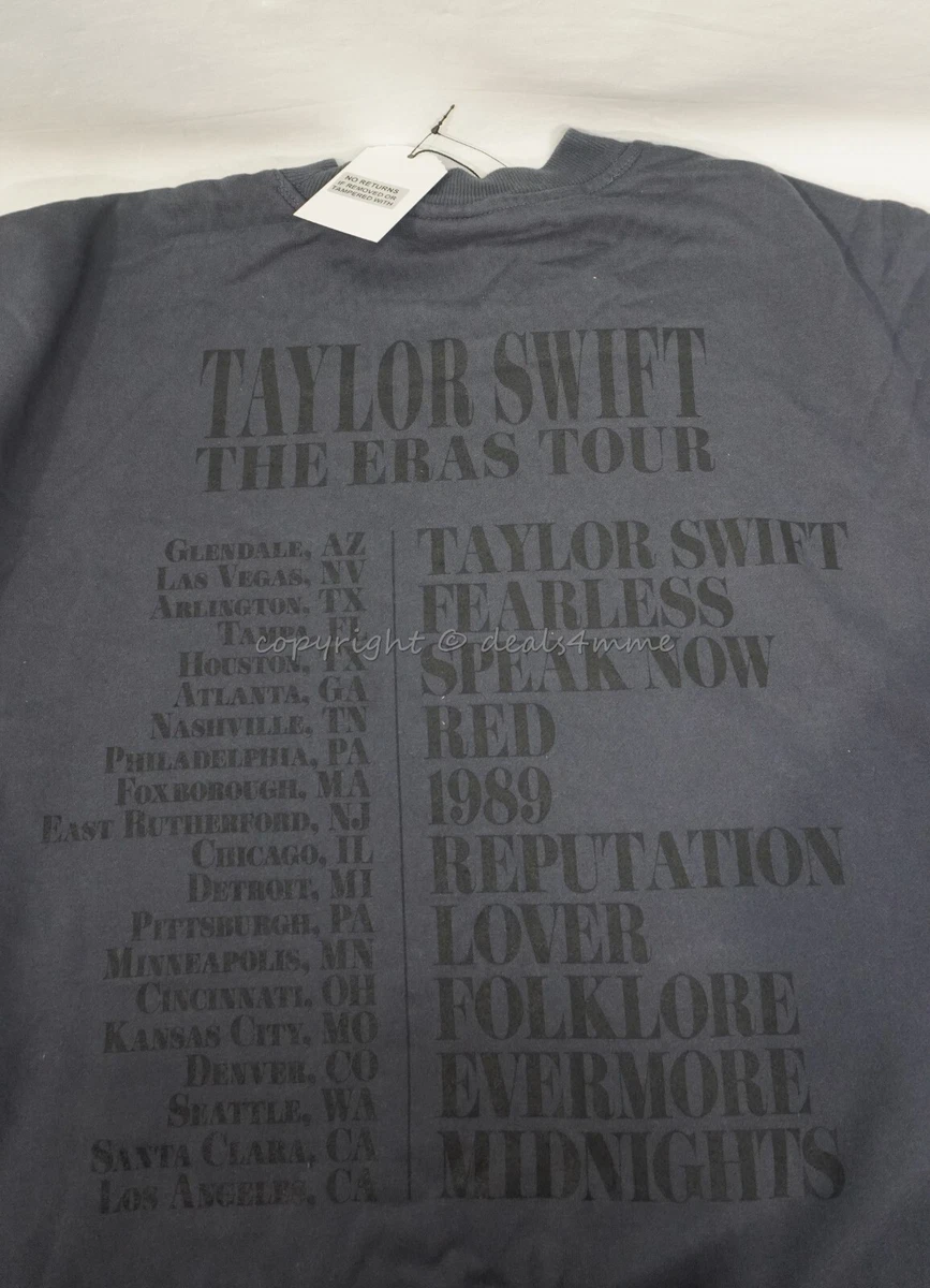 Taylor Swift The Eras Tour Official Merch Blue Crewneck Sweatshirt Unisex  XL New