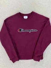 Champion Reverse Weave Logo Crew Sweatshirt Women's Small Purple