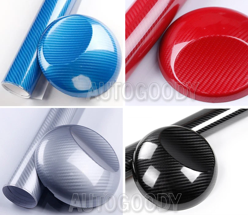 7D Premium Super Gloss Carbon Fiber Vinyl Film Wrap Bubble Free Air Release 6D - Image 3 of 4