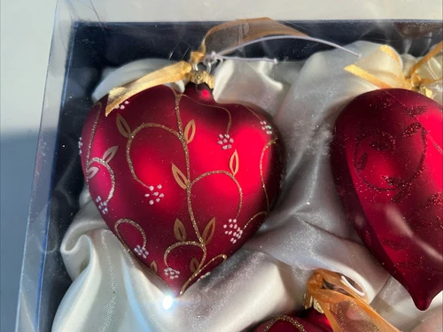 Nelson Heart Glass Christmas Ornaments - Thumbnail 4