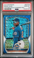 2023 Bowman Chrome Simon Juan Blue Shimmer /150 PSA 10 GEM MINT COLOR MATCH